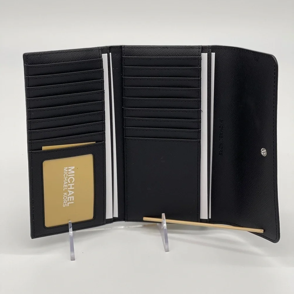 Michael Kors Jet Set Travel LG Trifold Blk…